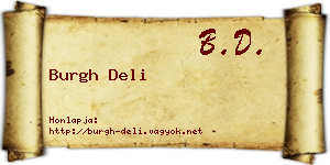 Burgh Deli névjegykártya